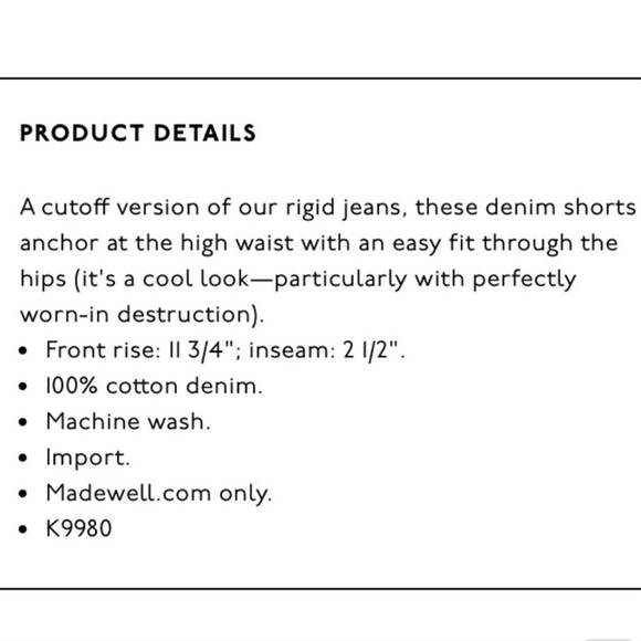 Madewell NWT The MomJean Short Destructed Edition Sz 28 - Picture 13 of 15